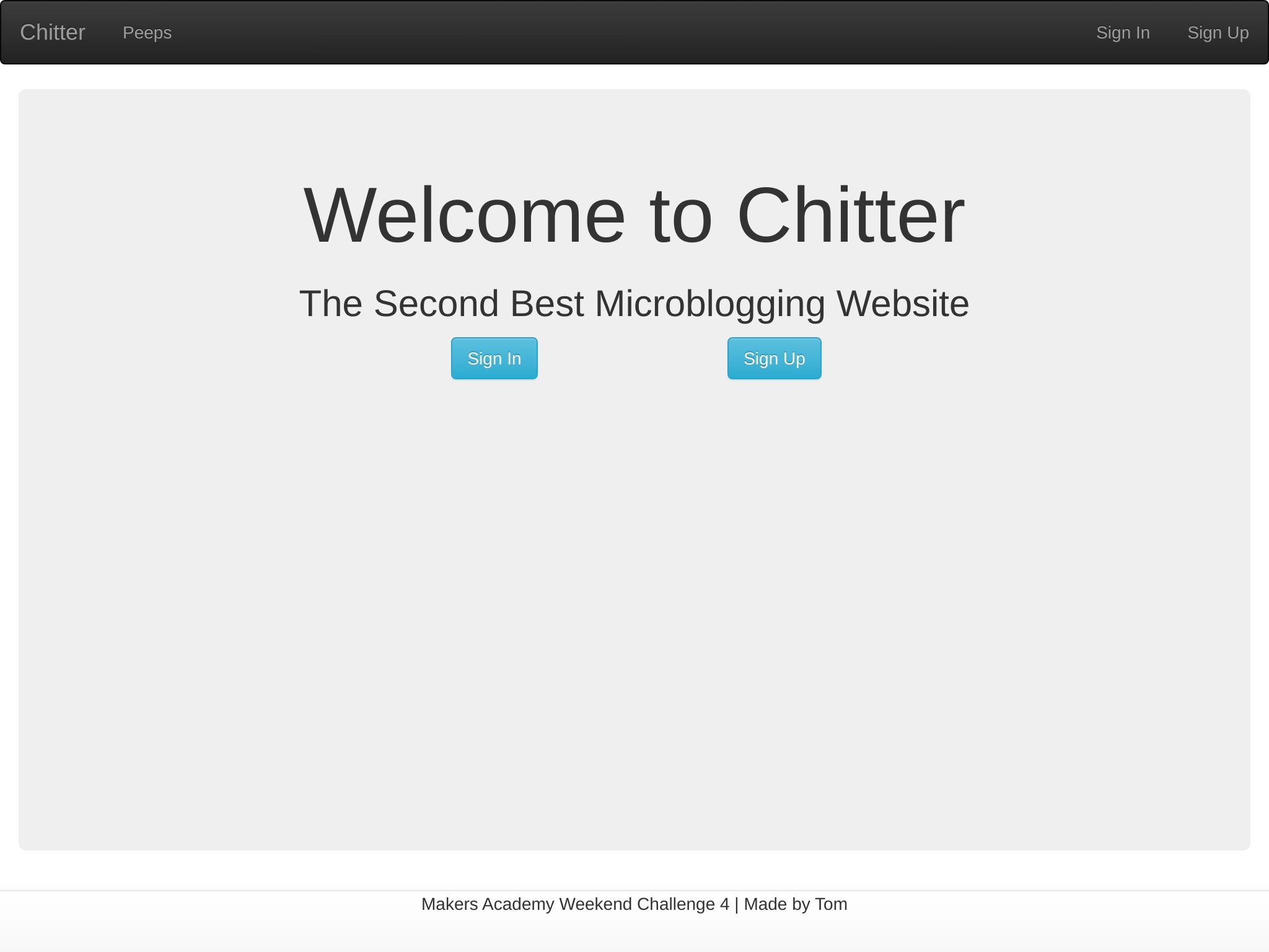 A screenshot of the Chitter website