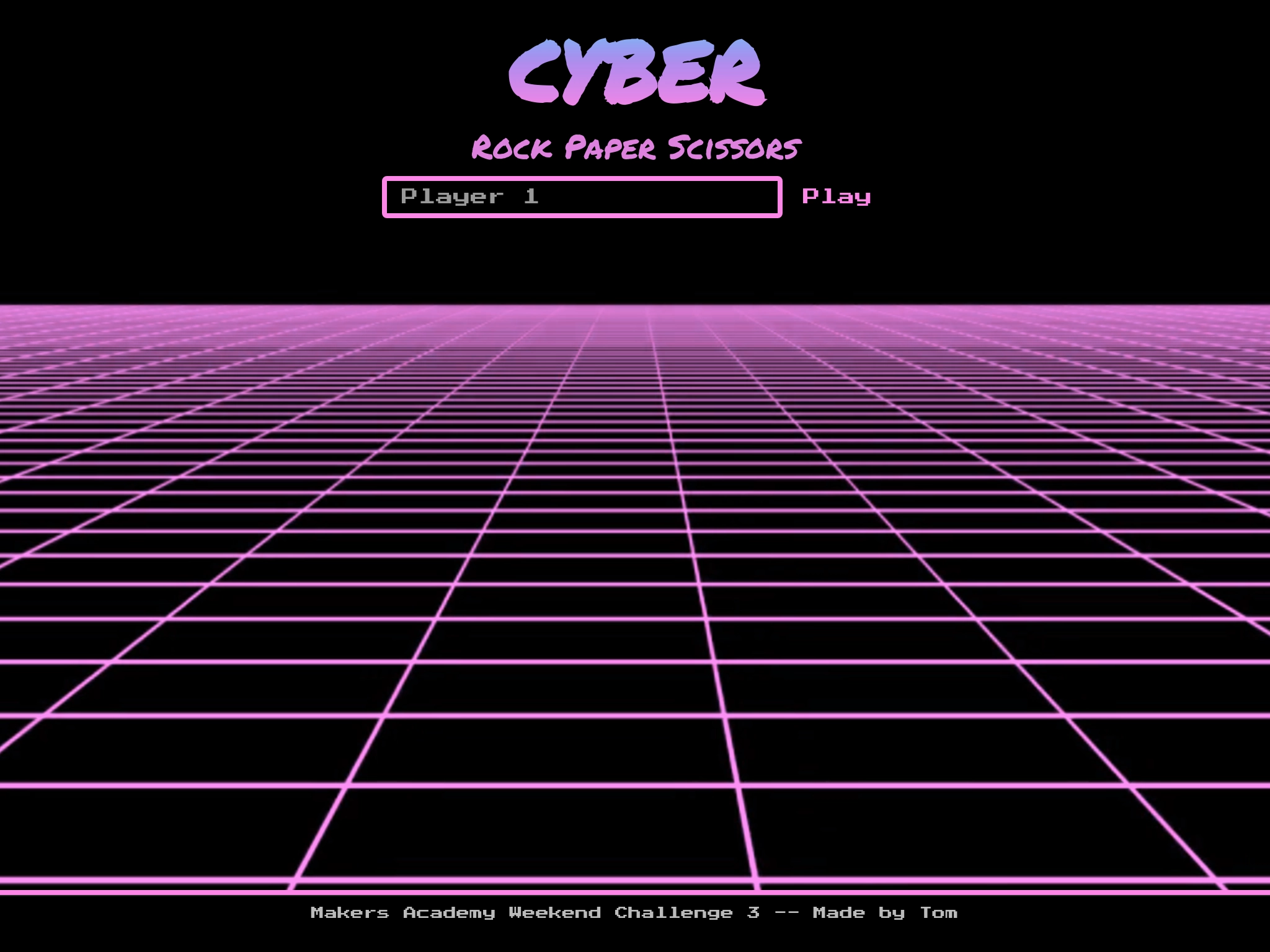 A screenshot of the CYBER RPS website